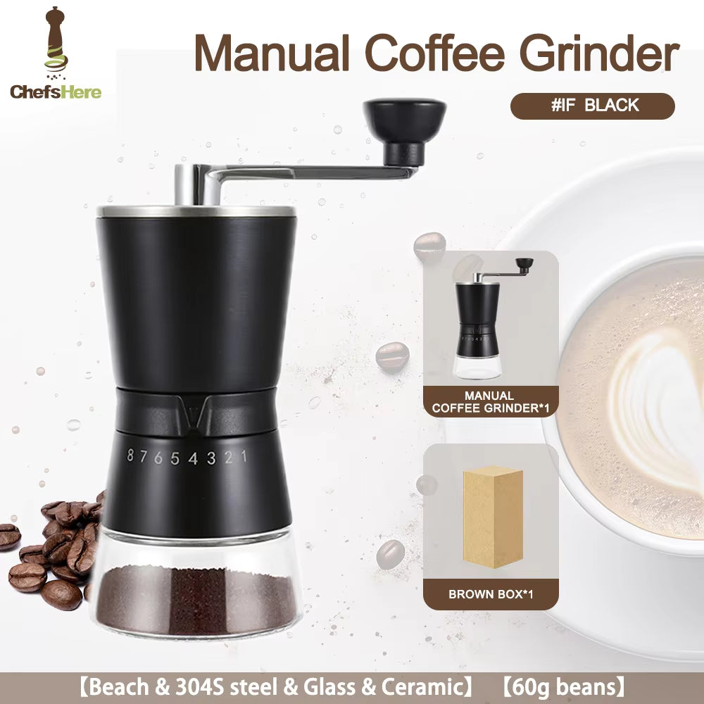 Stainless Steel Coffee Maker Camping Portable Coffee Bean Grinder